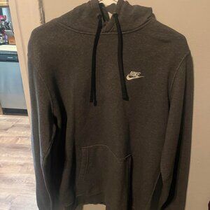 Nike Cotton Gray Pullover Hoodie